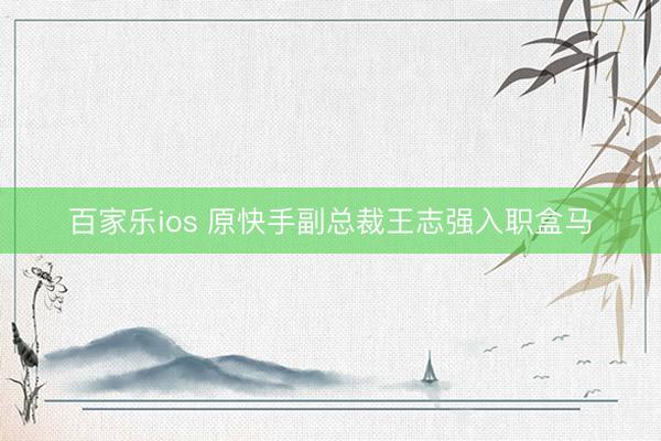 百家乐ios 原快手副总裁王志强入职盒马